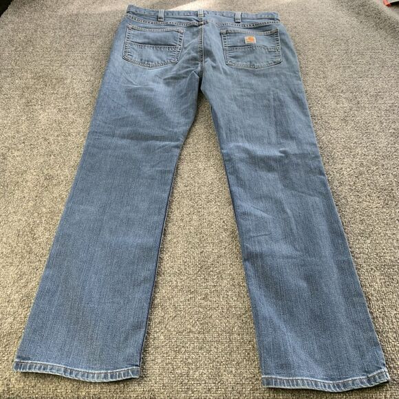 Carhartt Mens Relaxed Fit Blue Jeans Straight Med Wash Size 36 x 30 - Picture 2 of 13